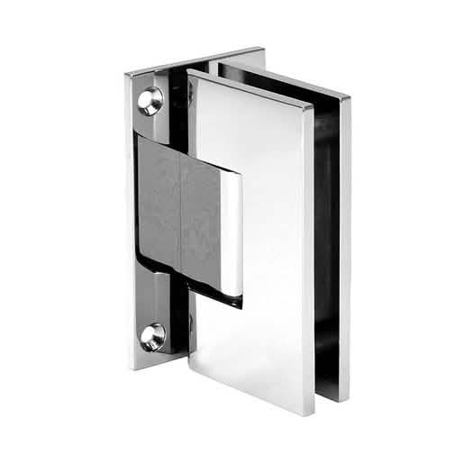 Polished Chrome Vienna 537 Wall Mount Hinge with Full Back Plate, 5° Pre-Set Angle.
