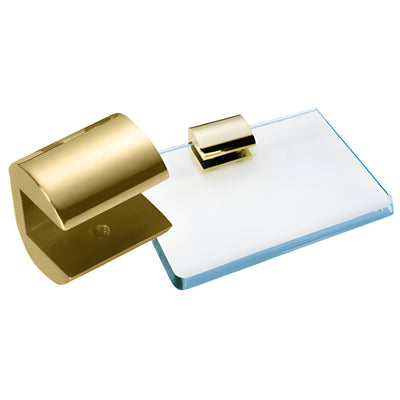CRL Gold-Plated No-Drill Long Glass Shelf Clamp for 1/2" Glass