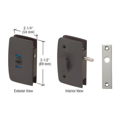 CRL Oil-Rubbed Bronze Glass Swing Door Lock w/ Indicator 5/16–1/2 in