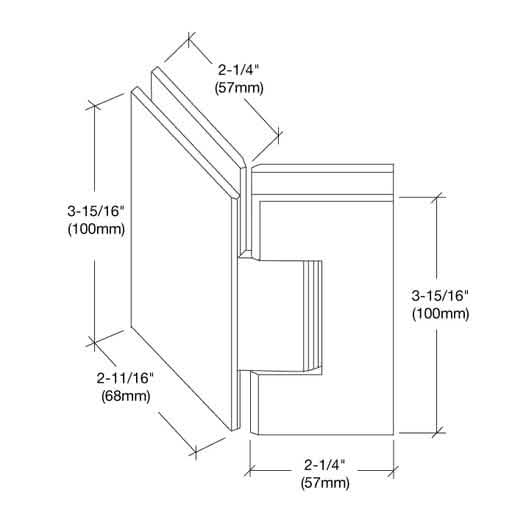 CRL Unlacquered Brass Vienna 045 Series 135° Glass-to-Glass Hinge - Durable & Stylish