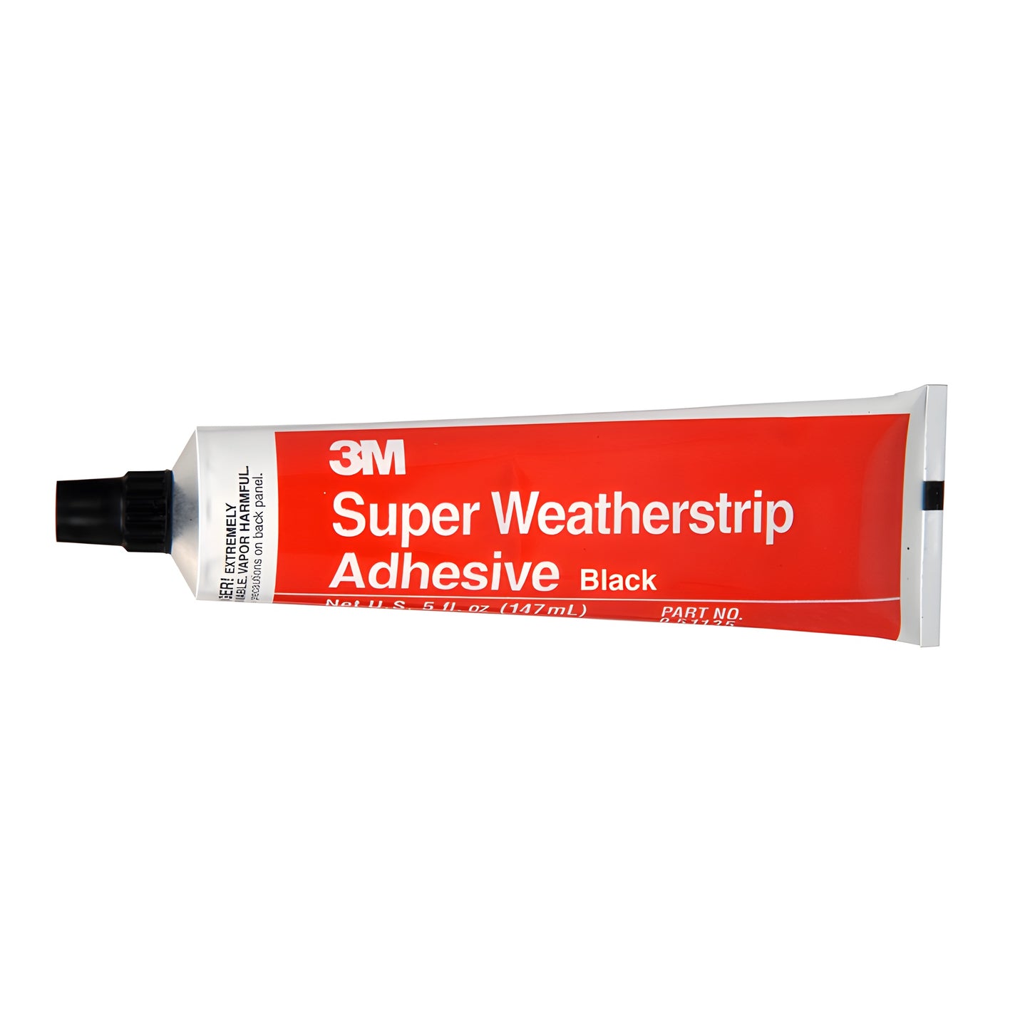 3M Super Weatherstrip Adhesive (SKU 3M8008), 5 oz black adhesive in red and white squeeze tube