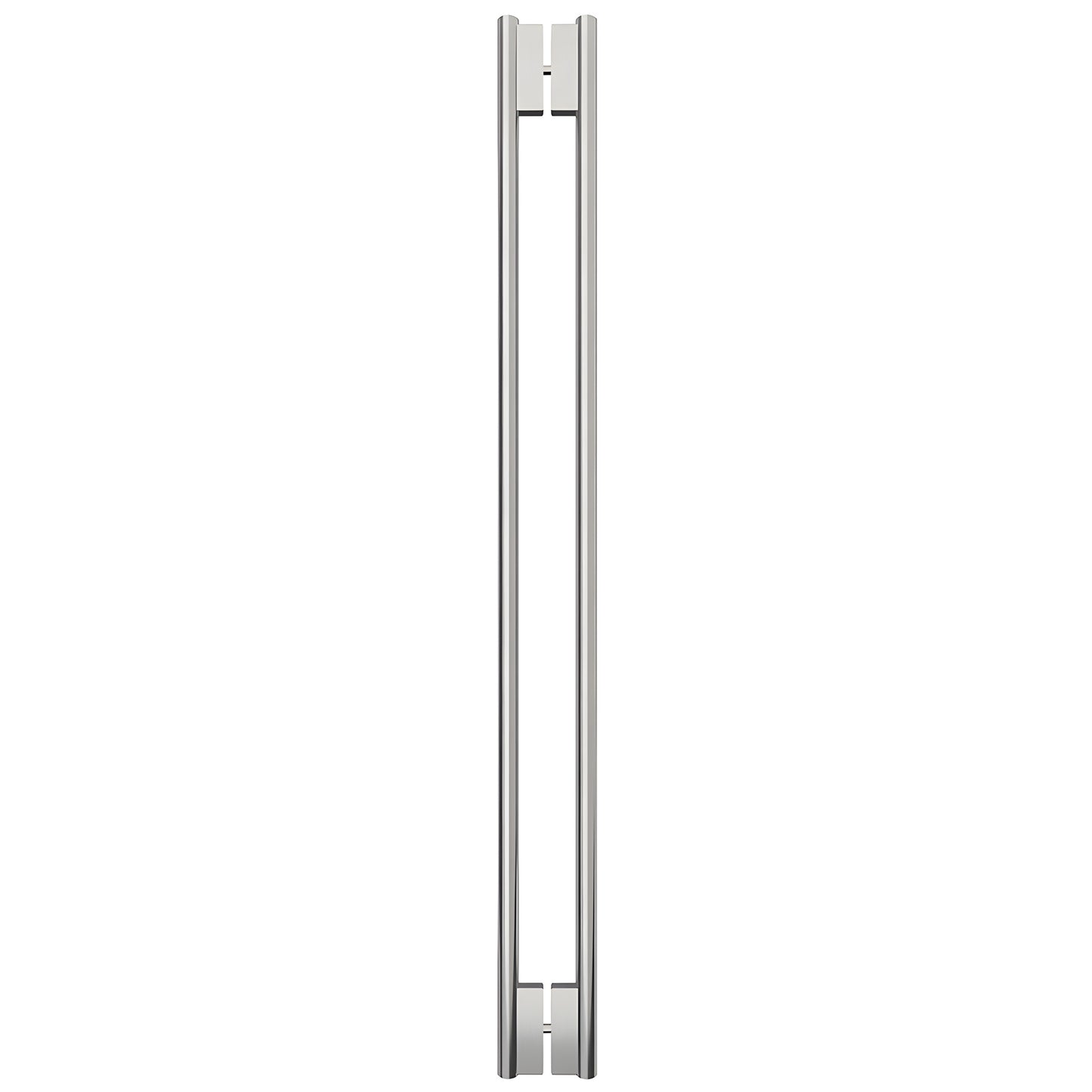 CRL HPH60CBS 60-inch brushed stainless steel C-style tubular shower door handle, back-to-back glass mount.