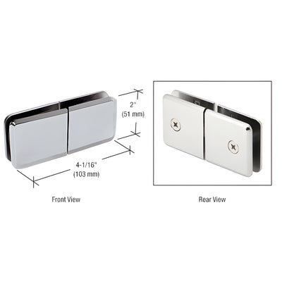 CRL Polished Chrome 180° Square Beveled Glass-to-Glass Clamp