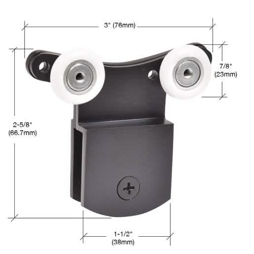 CRL Oil Rubbed Bronze Top Hanger Bracket for CK/DK Cottage Series Sliders - 3/8" Thick