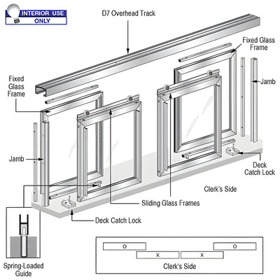 CRL Diane Horizontal Sliding Pass-Through Assembly with D7 Header