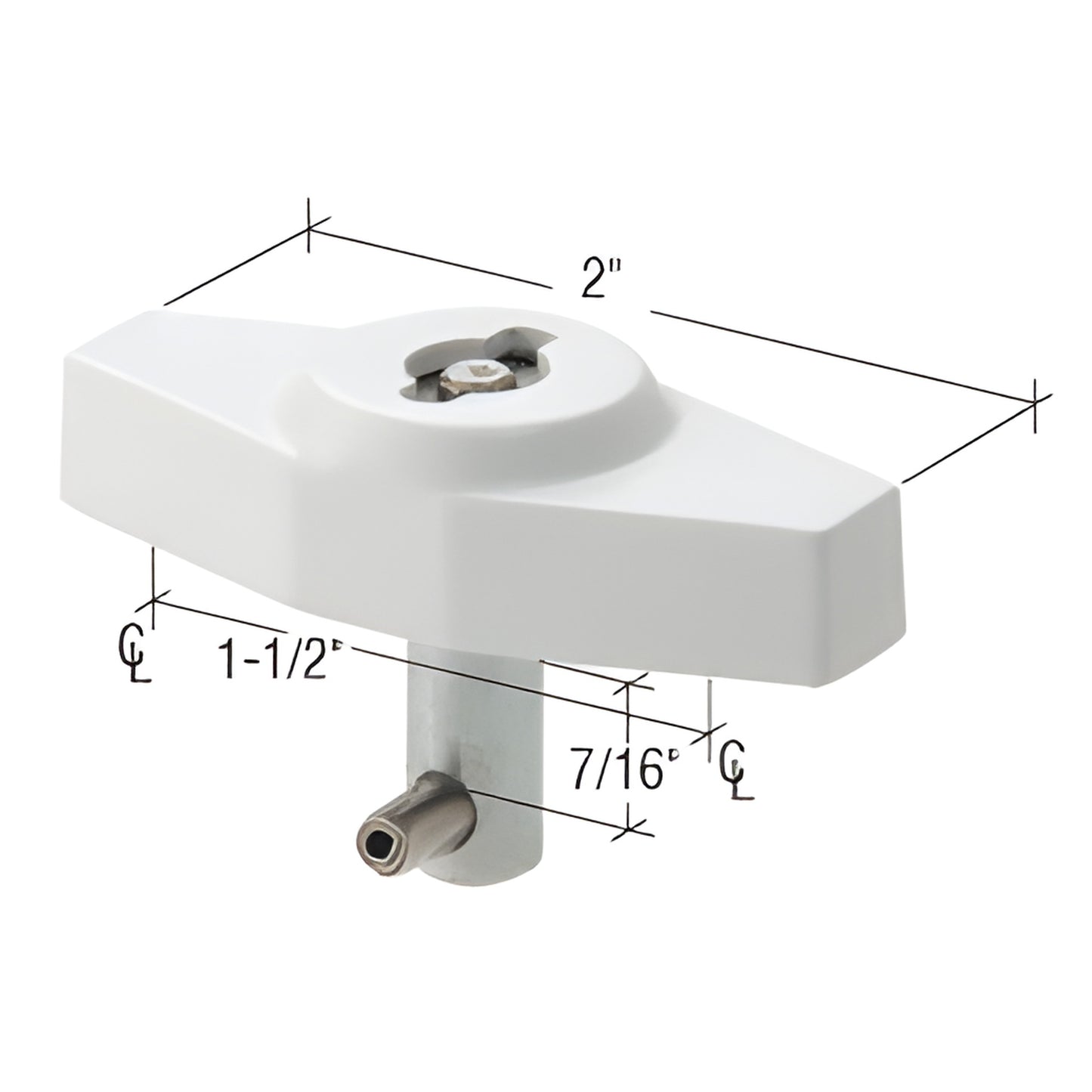 WH02311 access control key lock, clear anodized finish - tamper-resistant, spring-loaded keyed wing handle