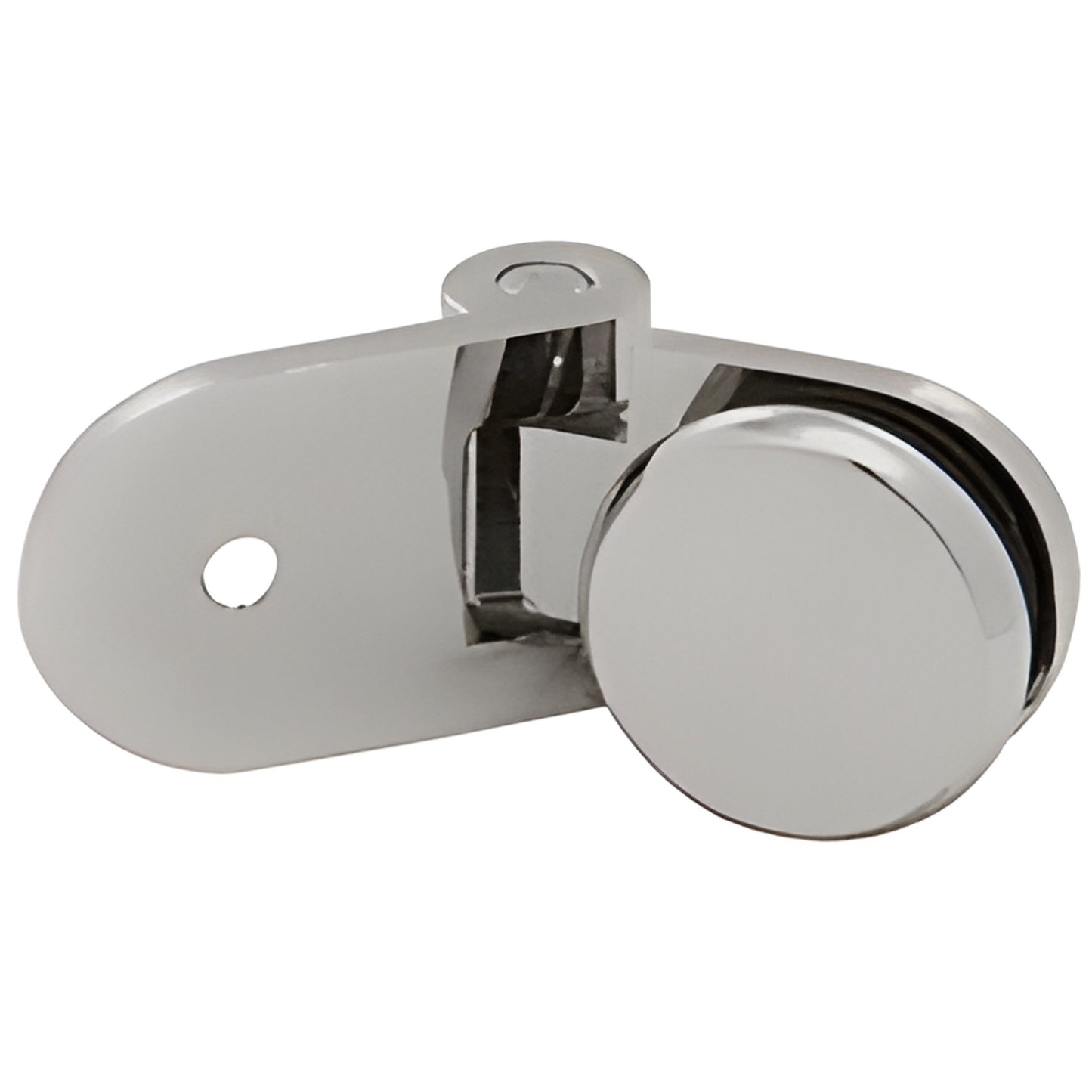 HYDH037BN Hydroslide bi-fold shower hinge, solid brass with brushed nickel finish, round pivot for glass-to-glass mounting