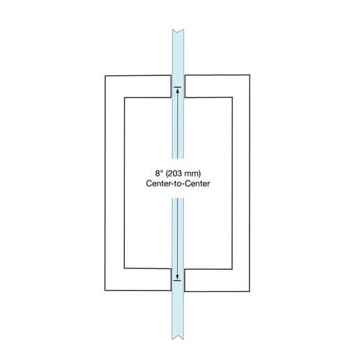 French Gold 8" x 8" SQ Series Square Tubing Back-to-Back Pull Handles - Stylish & Durable