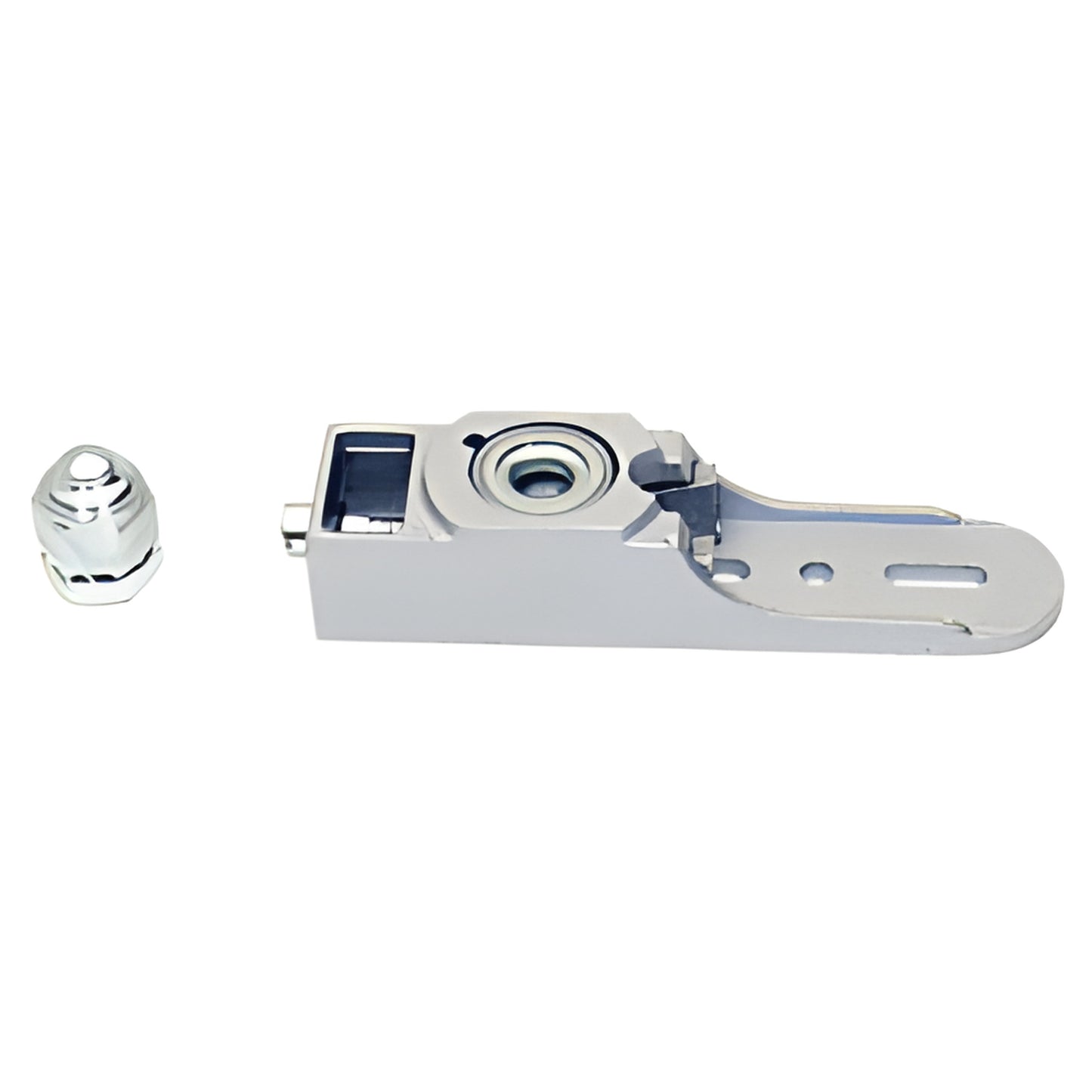 Jackson threshold-mounted bottom pivot set, chrome GE-type, adjustable 3/16" height - SKU 20944