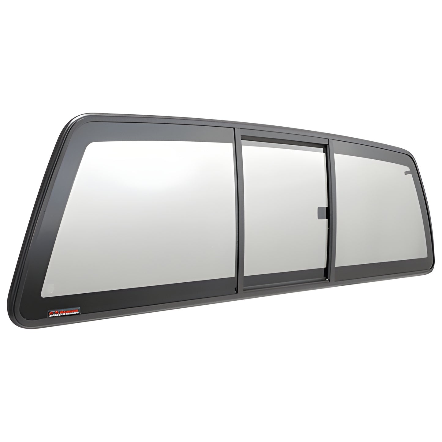 CRL three-panel tri-vent slider (solar glass) for 2005-2019 Nissan Frontier cabs, black frame, SKU ECT655S