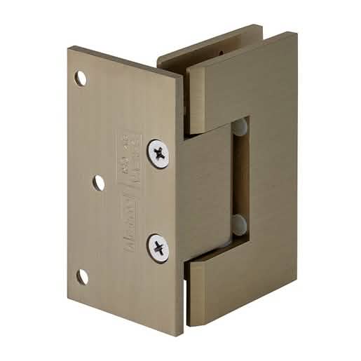CRL Brushed Bronze Geneva 044 Wall Mount Hinge with Offset Back Plate for Glass Doors.