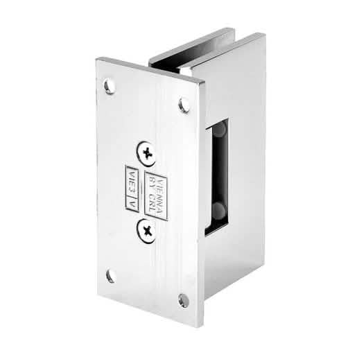 CRL Polished Chrome Vienna 337 Adjustable Wall Mount Hinge with Full Back Plate