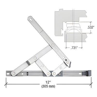 CRL 12" 4-Bar Casement Window Security Hinge