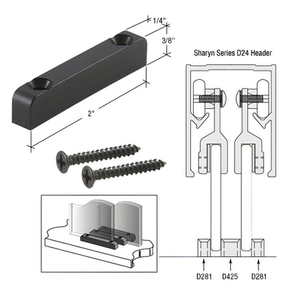 CRL High-Profile Nylon Lower Guide for Sliding Door Replacement