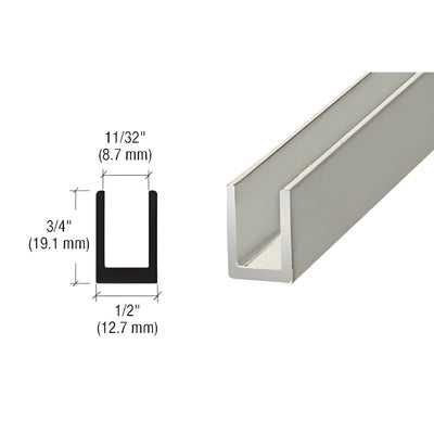 CRL Satin Anodized 5/16 in Aluminum U-Channel for Glass