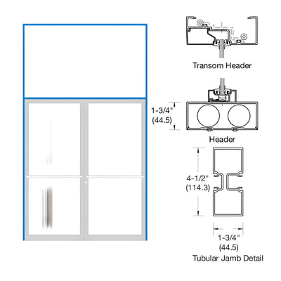 CRL-U.S. Aluminum 450 Kynar 75-1/2x126 Double Door Frame w/ 3-pt Lock