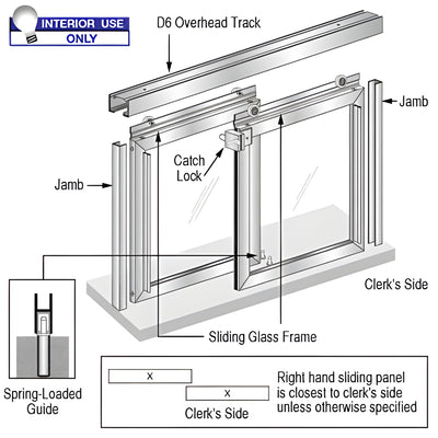 CRL Daisy Horizontal Sliding Pass-Through Window w/ D6 Header & Jambs