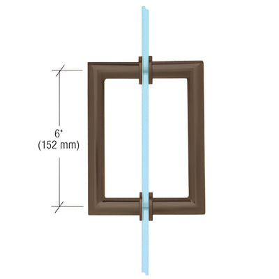 CRL Oil Rubbed Bronze 6" MT Series Round Tubing Mitered Corner Back-to-Back Pull Handle