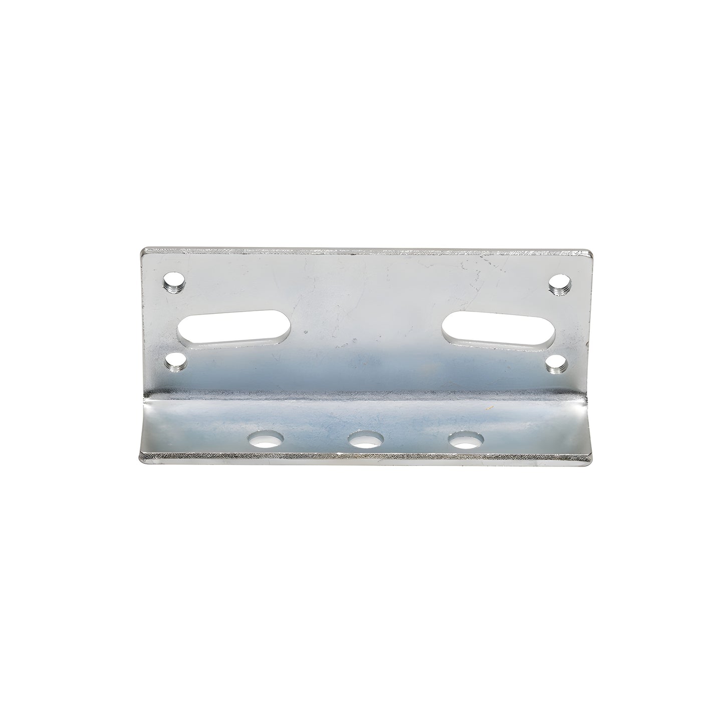 Zinc-plated L mounting clip bracket (CANBRKT) with elongated slots and round holes for concealed closers