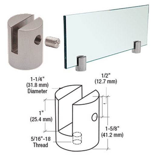 CRL Brushed Stainless Slot Mount Standoff for 1/2" Panels - Durable, Modern, and Stylish