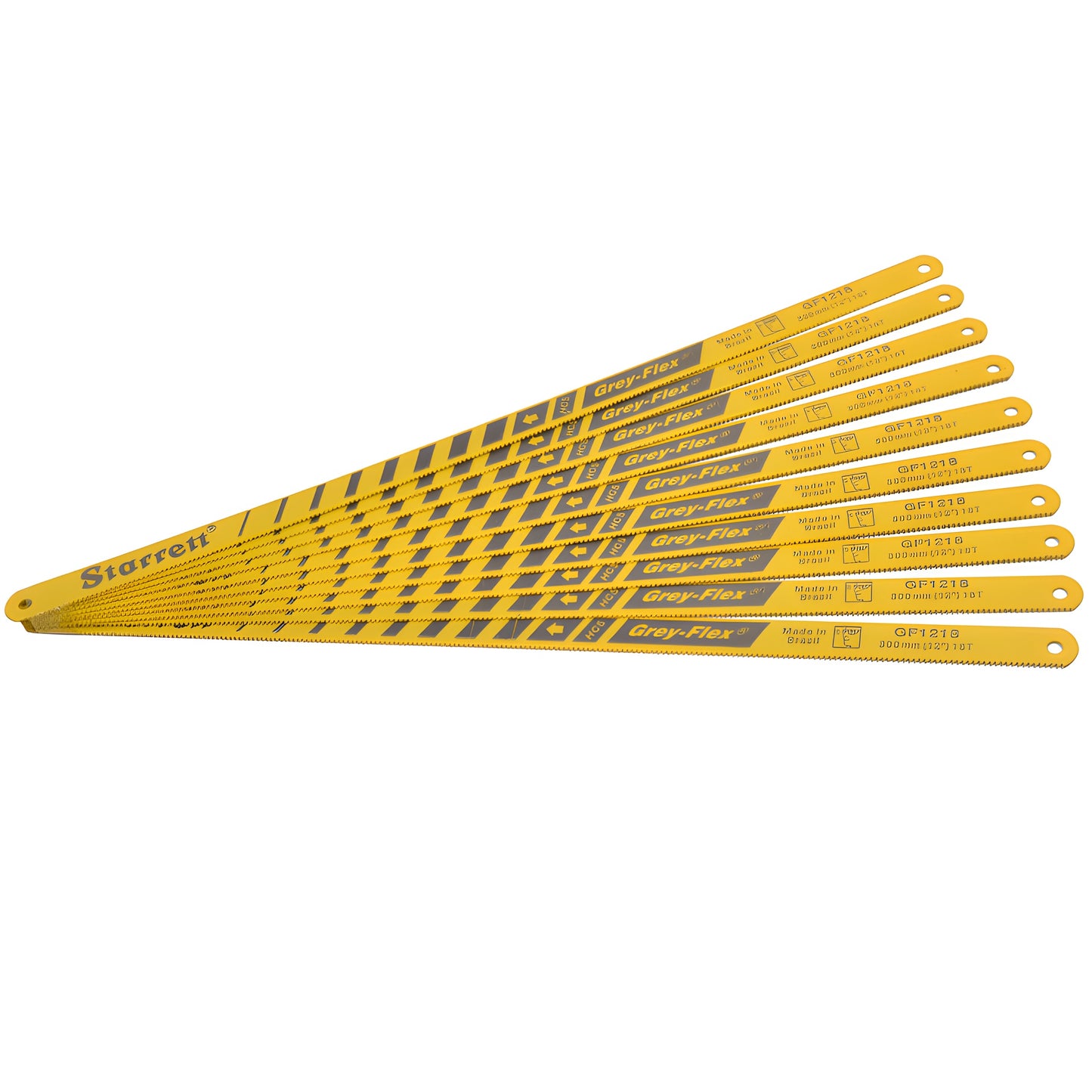 12 in yellow flexible alloy hacksaw blade, 18 TPI for mild steel, aluminum, copper - SKU SL1218