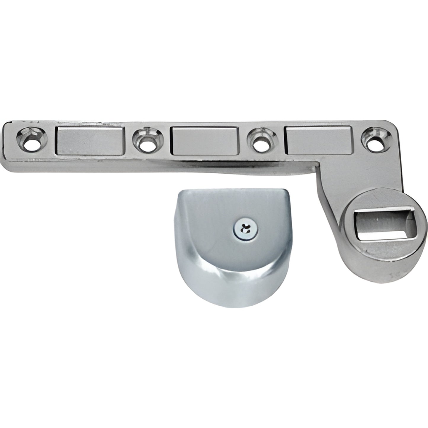 CRL9077SC satin chrome left hand offset bottom arm with finished cover, fits 7/8" (22mm) flat tapered spindle