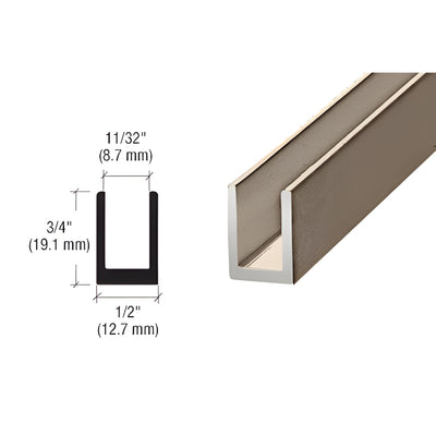 CRL 5/16 in Brushed Nickel Aluminum Glass U-Channel - Single