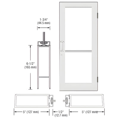 CRL-U.S. Aluminum 550 Wide-Stile White KYNAR Door Surface-Mount Closer