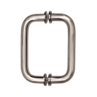 CRL Brushed Nickel 6" Back-to-Back Solid Brass 3/4" Diameter Pull Handles with Metal Washers