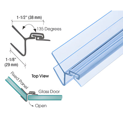 CRL 135° Strike Jamb Seal for 3/8 in Glass Shower Door Replacement