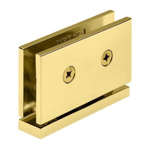 CRL Unlacquered Brass Cardiff Series Hinge - Durable Top/Bottom Mount for Shower Doors