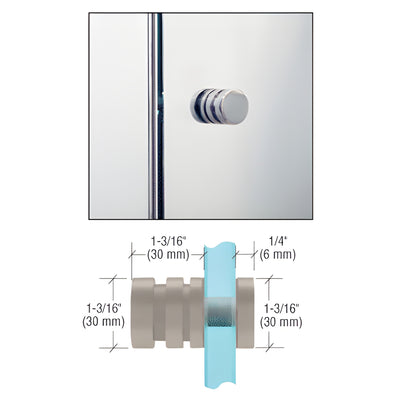 CRL Brushed Nickel Contemporary Style Single-Sided Shower Door Knob