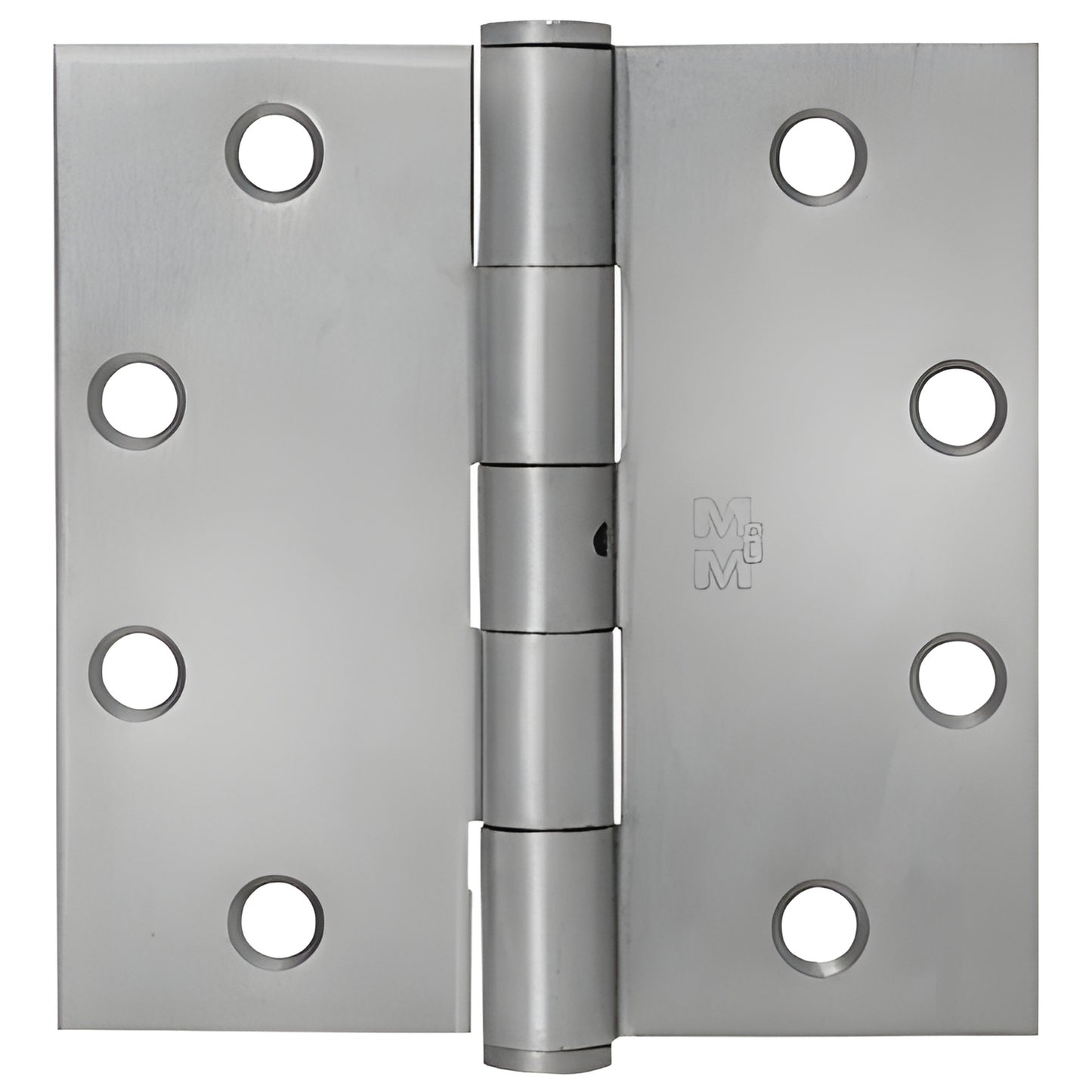 Dull chrome full-mortise square door hinge, removable pin, 4-1/2 in, plain bearing (SKU C4526D)