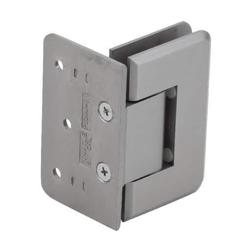 Brushed Nickel Pinnacle Adjustable Wall Mount Offset Back Plate Hinge, sleek and durable.