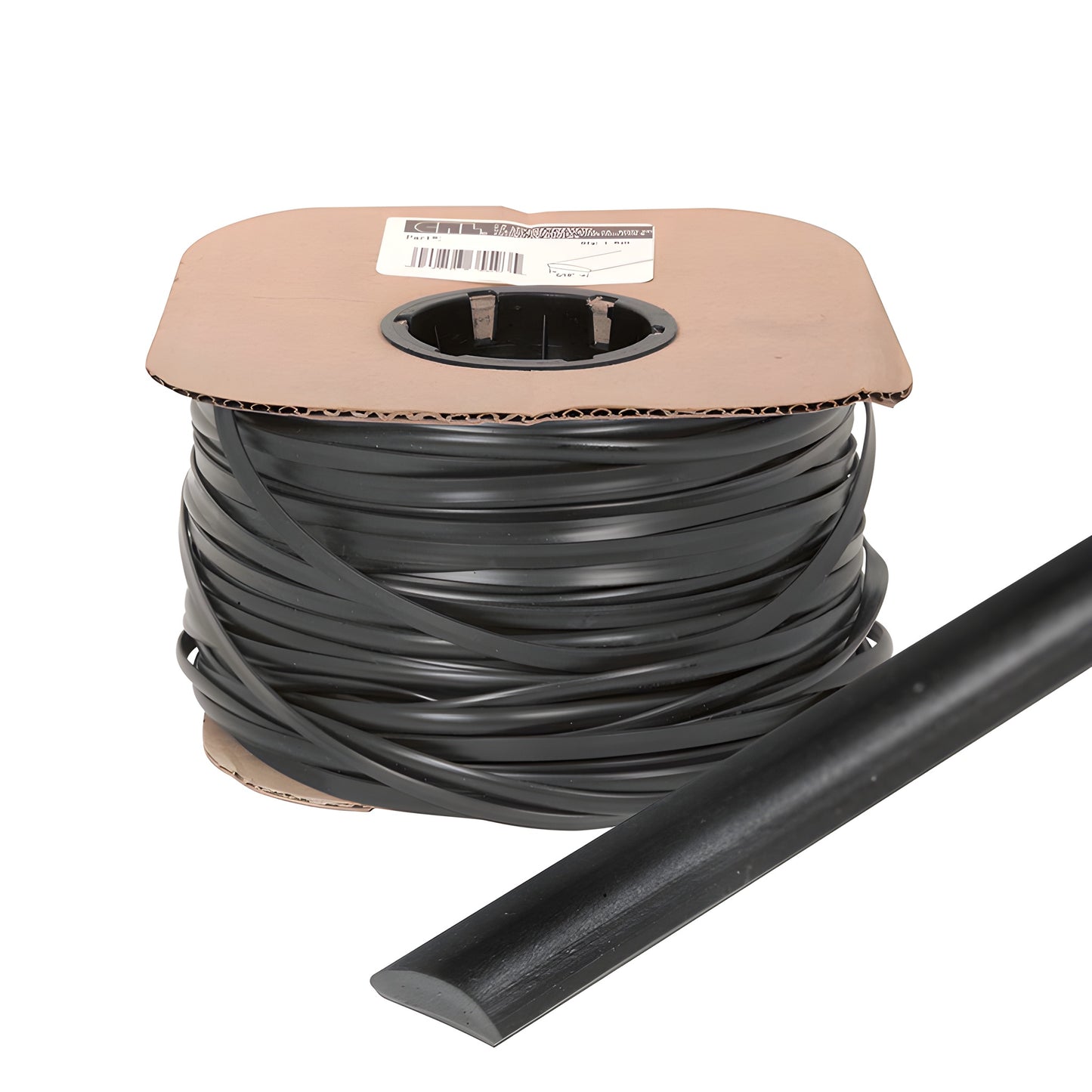 FS315BL black 1/16" flat solid-core spline on spool, 500 ft - for screen, porch and patio frame repairs