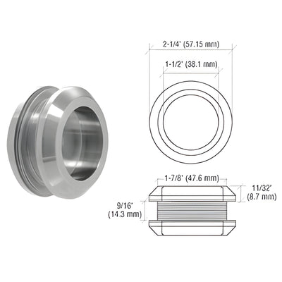 CRL Laguna Brushed Stainless Thru-Glass Door Pull for Glass Doors