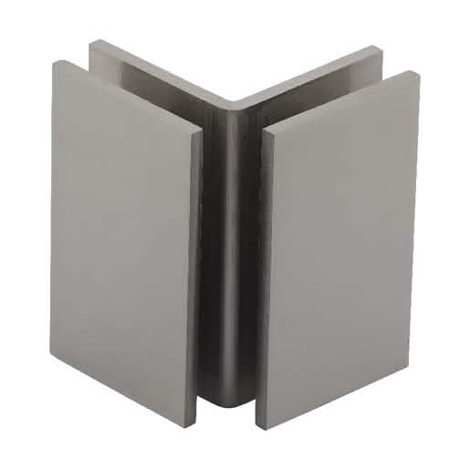 CRL Brushed Nickel Geneva Series Glass-to-Glass Bracket - Sleek, Durable, Modern Design