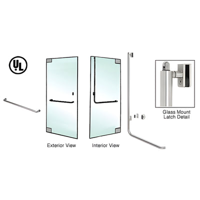 CRL-Blumcraft® Polished Stainless Glass Door Keyed Panic Handle, Left
