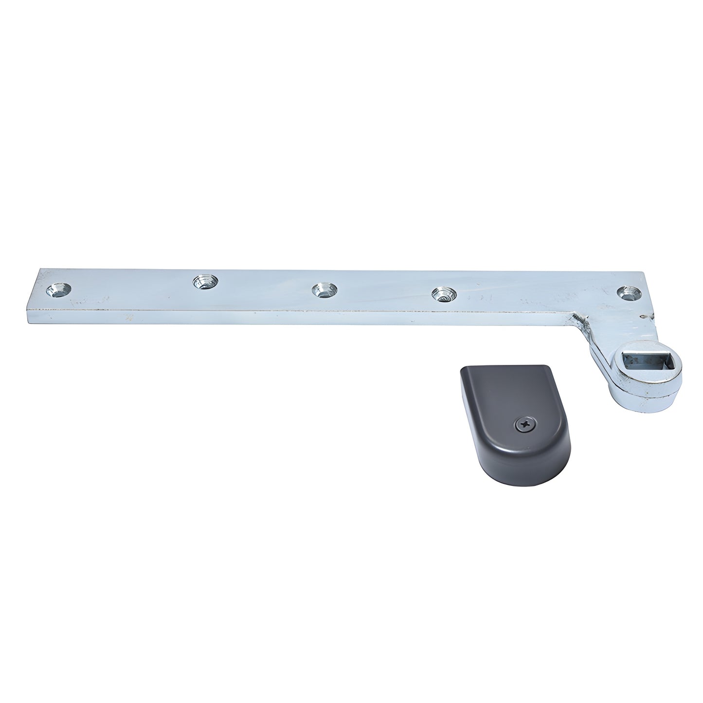 Dormakaba offset closer arm, left-hand with cover, fits 7/8" flat tapered spindle - SKU 95323LHDU