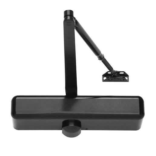 CRL Black Adjustable Surface Mount Door Closer, Size 1-4, Barrier-Free, Spring Power
