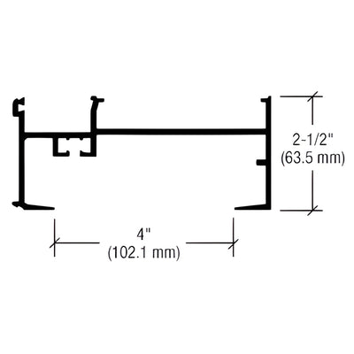 CRL-U.S. Aluminum 6in Inside Glaze Door Sill Anodized Dark Bronze
