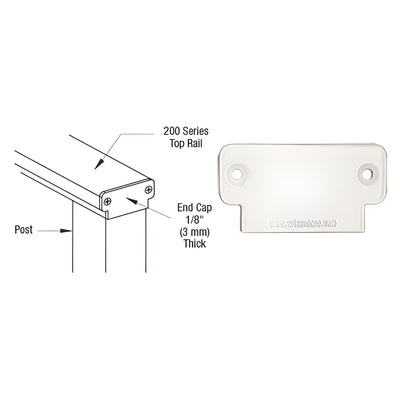 CRL Sky White 200 Series Decorative End Cap - Shower Door Trim