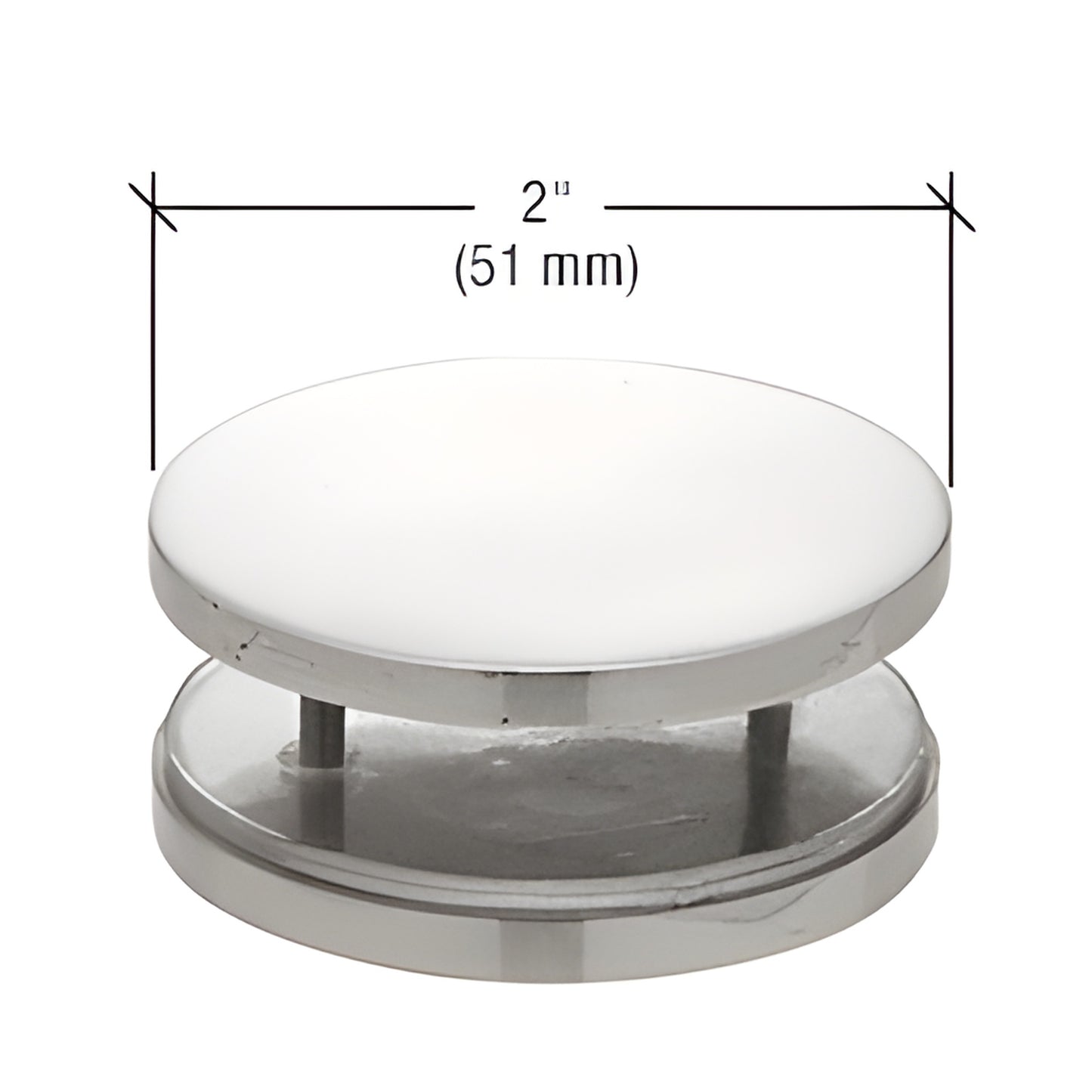 CRL MFC30 polished stainless steel 2 in (51 mm) 180 round mall front clamp for 3/8-3/4 in tempered glass