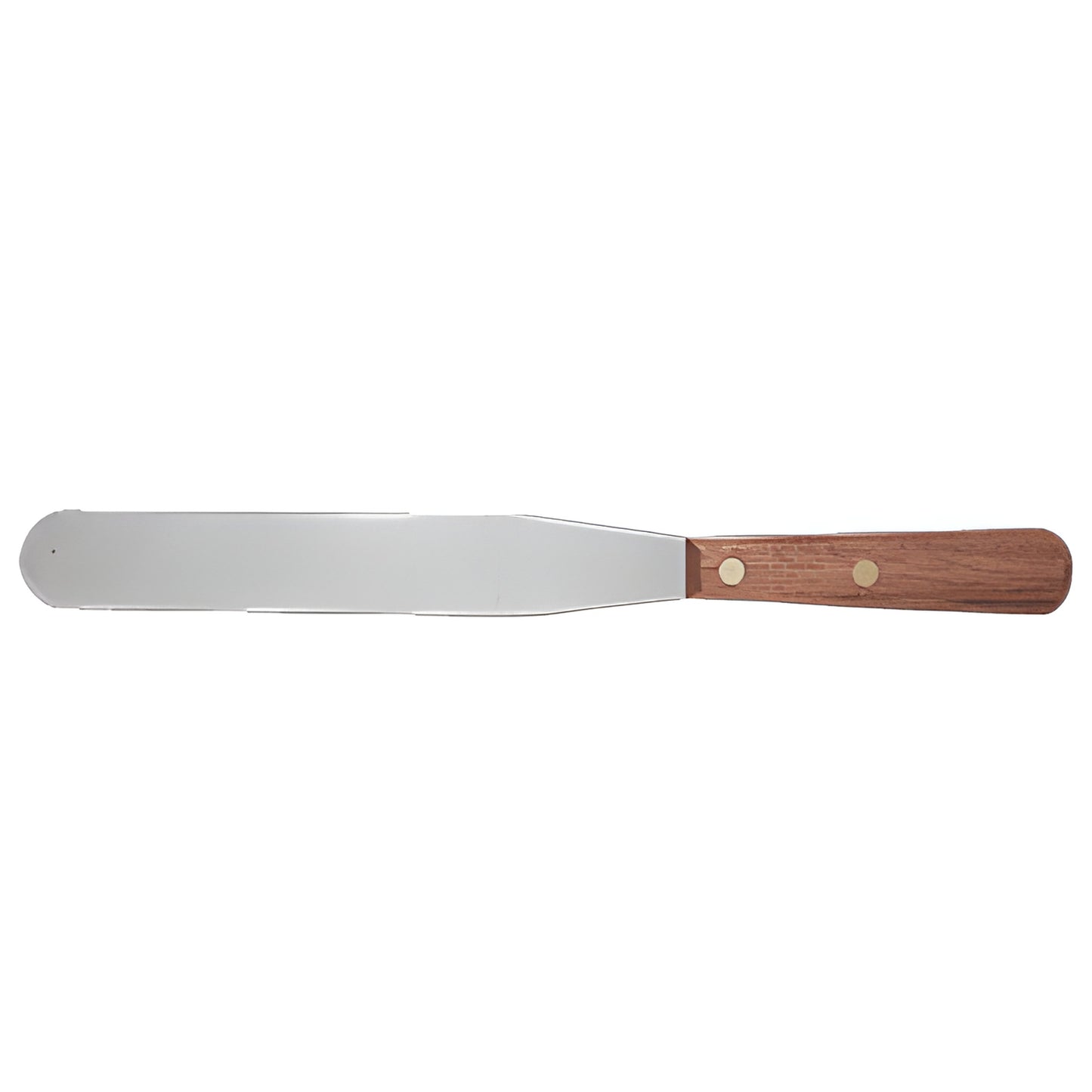 Sealant tooling spatula AB2588 - 8in flexible stainless blade with rounded tip and hardwood handle.