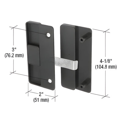 CRL Black Sliding Screen Door Latch and Pull with 3" Screw Holes for Columbia-Matic Doors