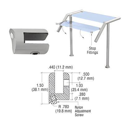 CRL Brushed Stainless Steel Glass Stop Fitting for Doors