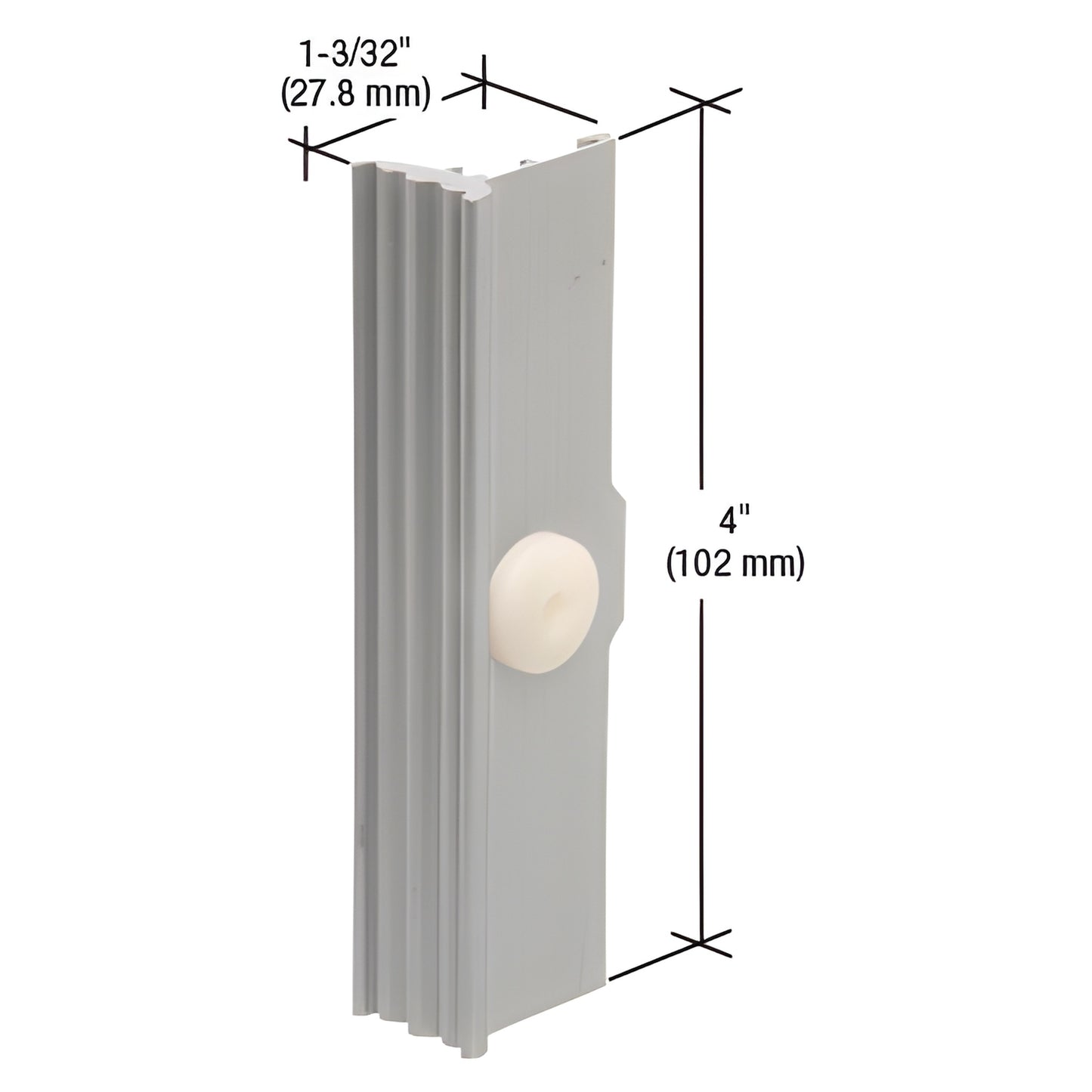 Aluminum adjustable pull and spring latch for Hi-Lite convertible windows, 4" tall, SKU F2500.