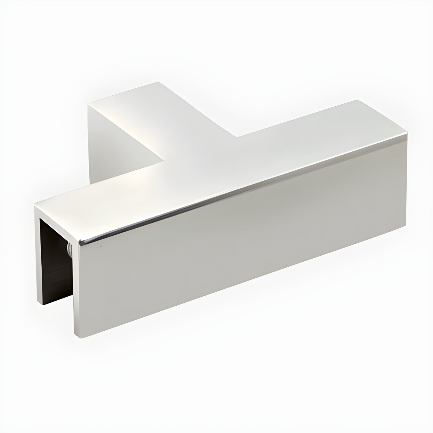 Polished chrome brass glass-to-glass T-junction clamp for 8-12 mm glass, SKU S0GCT90CH