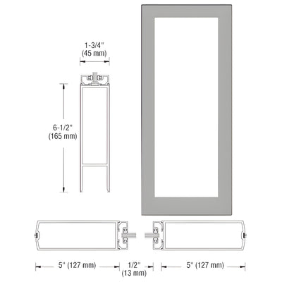 CRL-U.S. Aluminum Clear-Anodized Custom 550W Single-Blank Entry Door