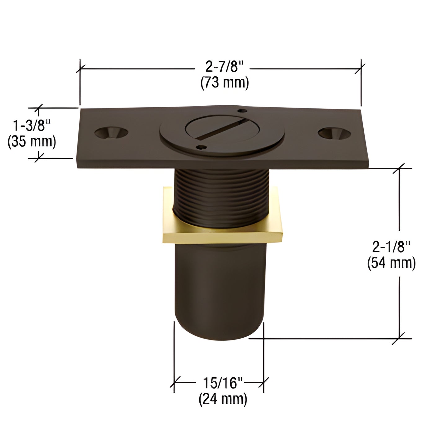 AMR209DU black bronze floor-mounted dustproof keeper with mounting plate for 5/8" (16mm) plunger, locking option